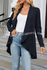 Long Sleeve Solid Color Ruffle Loose Cardigan