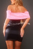 Love Knocks Satin Off Shoulder Bow Colorblock Mini Dress