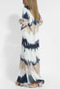 Tie Dye V Neck Pullover Long Sleeve Maxi Dress