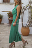 Moments To Cherish Satin Cowl Neck Halter Backless Maxi Dress