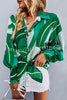 Contrast Unique Print Button Down Long Sleeved Shirt