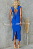 Lilipretty Raise A Toast Textured Material Cutout Back Lace-up Stretch Midi Dress