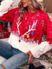 Festival Loose Christmas Elk Contrast Color Sweatshirt Tops
