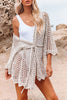 Beach Walk Open Front Belt Knit Cardigan