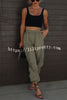 Let¡¯s Rewind Nylon Elastic Waist Pocketed Cargo Pants