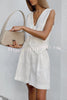 V Neck Sleeveless Single Breasted Top Side Pocket Shorts Set