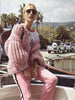 Fashion Knitting Solid Color Long Puff Sleeves Sweater