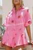 Sunshine Days Unique Print Button Loose Shirt Romper