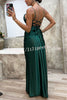 Love Lasts Forever Satin Corset Back Lace-up Slit Maxi Dress