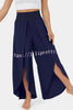 Casual High Rise Slit Elastic Waist Yoga Pants