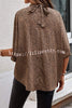 Printed Slit Dolman Sleeve Tie Shirt