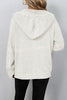 Hooded Single Breasted Drawstring Long Sleeved Top