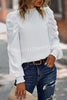 Puff Sleeve Solid Color Temperament Commuter Pleated Shirt