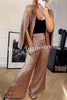 Be The Show Star Sequin Elastic Waist Pocketed Flare Pants