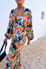 Beauty of The Jungle Leopard Print Long Sleeve Vacation Party Maxi Dress