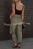 Let¡¯s Rewind Nylon Elastic Waist Pocketed Cargo Pants