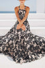 Inspire Beauty Floral Print Halter Pleated Maxi Dress