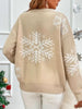 Festival Long Sleeves Snowflake Crochet Round-Neck Sweater Tops