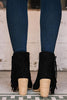 Tassels Slip On Heel Ankle Booties