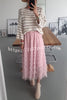My Darling Dear Tulle Elastic Waist Tiered Midi Skirt