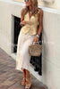 Golden Light Metallic Fabric Button Vest