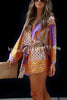 Sunset Drinks Satin Multi Printed Tie Waist Pocketed Loose Romper