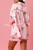 New Year's Eve Fun Ornament Printed Elastic Waist Pocket Pajama Shorts Set
