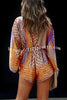 Sunset Drinks Satin Multi Printed Tie Waist Pocketed Loose Romper