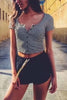 Button O Neck Short Sleeve T Shirt