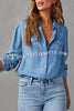 Krissy Denim Pocketed Button Down Relaxed Blouse