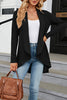 Long Sleeve Solid Color Ruffle Loose Cardigan