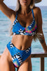Unique Printed Cutout Suspender Bikini