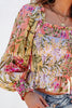 Palace Queen Floral Smocked Billowy Sleeves Top