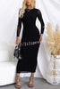 Love and Luxury Mesh Linear Abstract Print Stretch Maxi Dress (with Removable Slip)