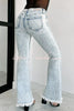 High Rise Pocket Fringe Ripped Jeans