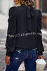 Puff Sleeve Solid Color Temperament Commuter Pleated Shirt