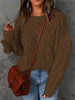 Loose-fitting Turtleneck Fringe Solid Color Pullover Knit Sweater for Women