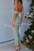 Like Venus Ruched Mesh Overlay Off Shoulder Maxi Dress