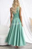 Ruisa Cotton Blend One Shouder Cutout Asymmetrical High Low Maxi Dress