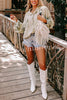 Casual Luxe Style Ribbed Material Lace Accents Button Pocket Shirt Coat
