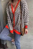 Diamond Loose Retro Contrasting Color Cardigan