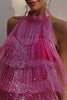 Fringed Halter Neck Backless Mini Dress