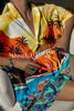 Beautiful Sunset Turtle Print Pocket Lace Up Button Shorts Set