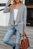 Long Sleeve Solid Color Ruffle Loose Cardigan