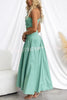 Ruisa Cotton Blend One Shouder Cutout Asymmetrical High Low Maxi Dress