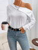 Leisure Loose Long Sleeves Chains Asymmetric T-Shirts Tops