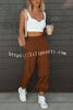 Let¡¯s Rewind Nylon Elastic Waist Pocketed Cargo Pants