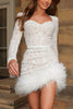 Dance You Through The Night Sequin Feather Party Dress