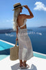 Merissa Knit Halter Tank and Hollow Out Drawstring Elastic Waist Slit Skirt Set