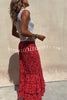 Brickell Printed Elastic Waist Ruffles Tiered High Low Maxi Dress